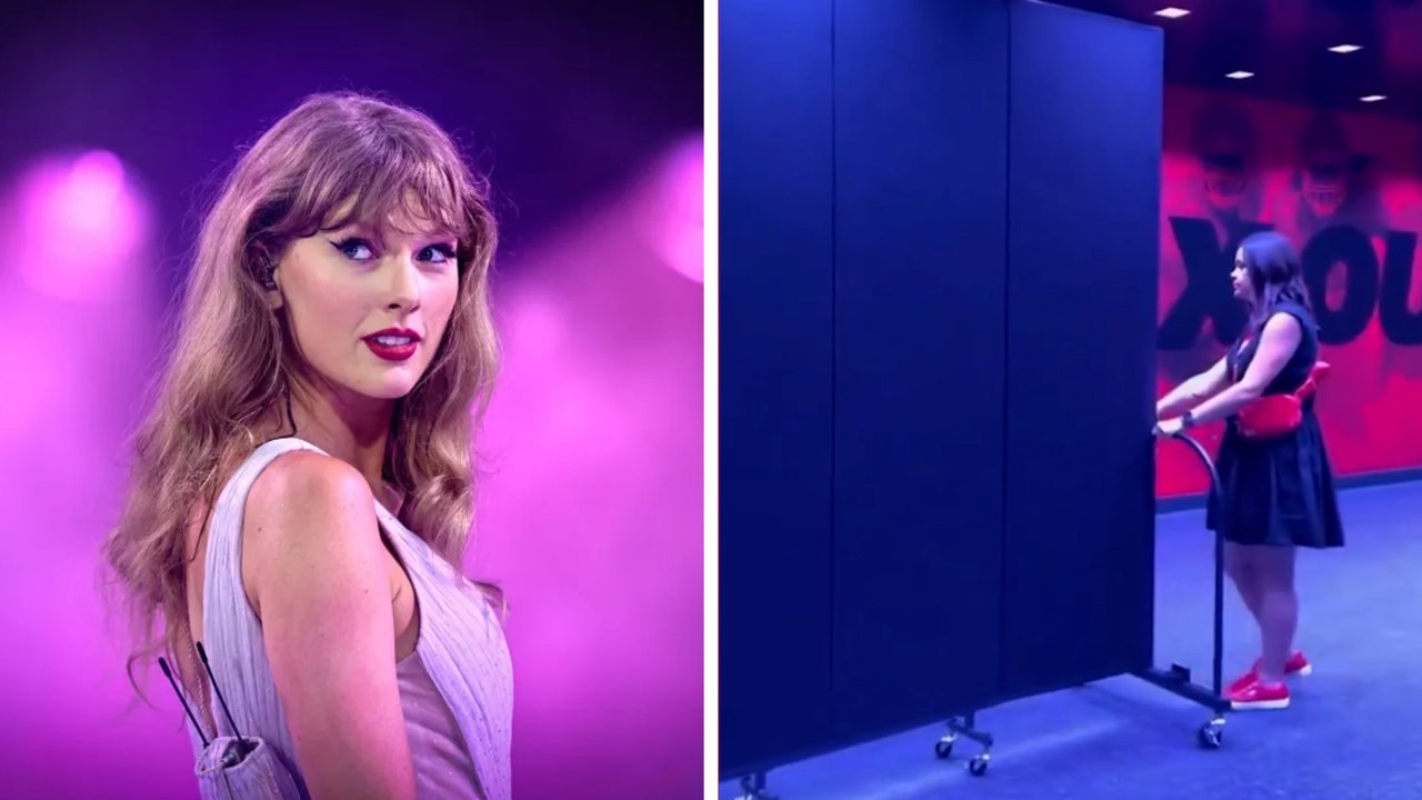 Taylor Swift coloca una barrera, para esquivar a fotógrafos, en su llegada al Arrowhead Stadium