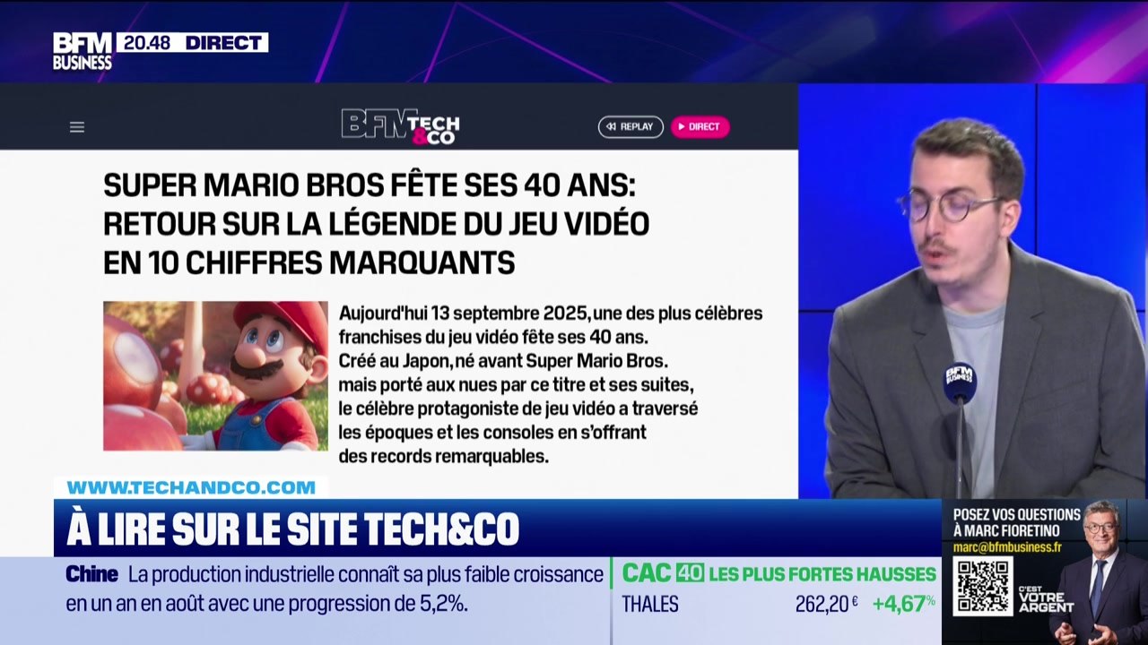 À lire sur le site Tech&Co : Super Mario Bros fête ses 40 ans, retour sur la légende du jeu vidéo en 10 chiffres marquants, par Sylvain Trinel - 15/09
