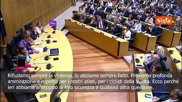 Sanchez: Ammirazione per società civile spagnola e protesta pacifica pro Pal alla Vuelta