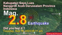 Northern Sumatra, Indonesia Earthquake today now