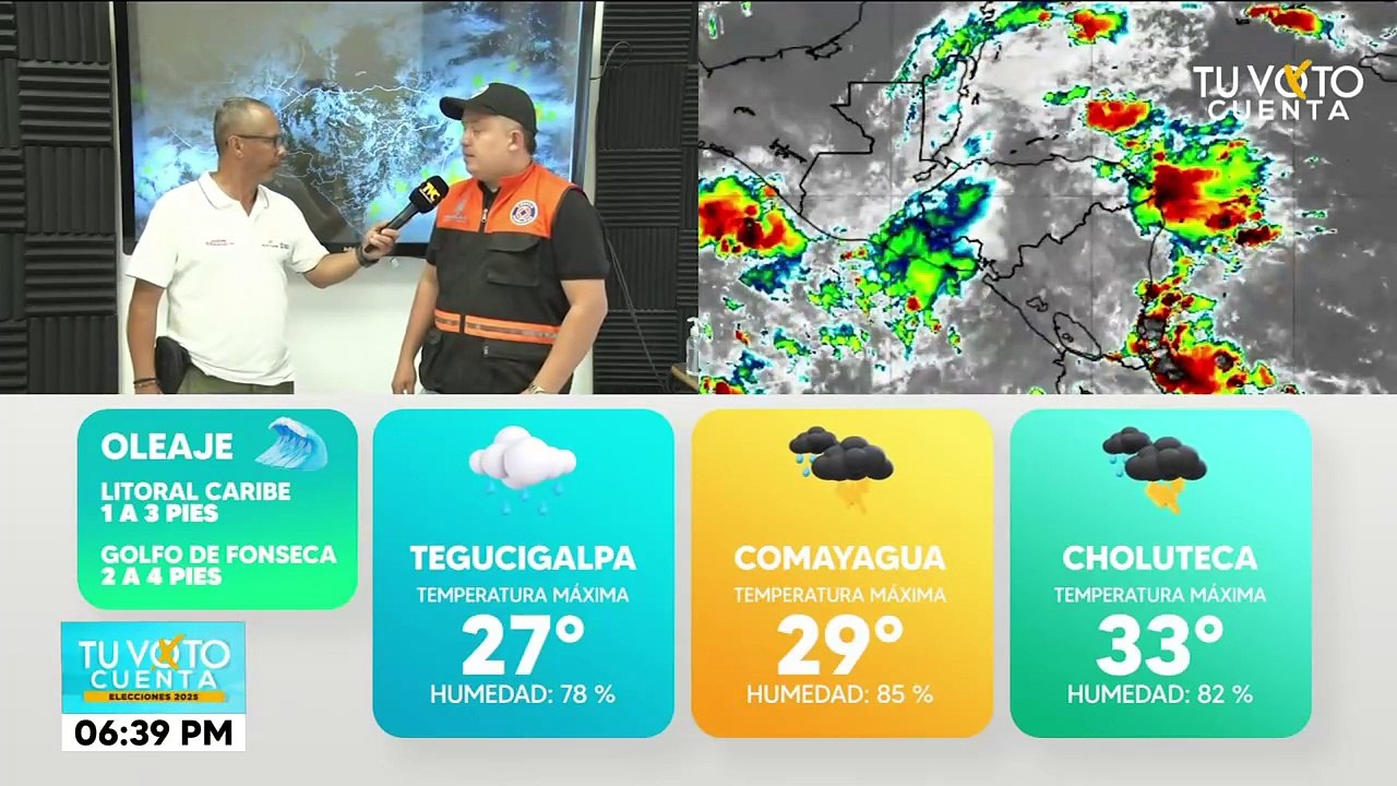 Cenaos advierte afluencia de lluvias para esta noche en diversas zonas del país