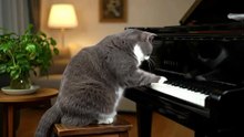 Cat Playing Piano