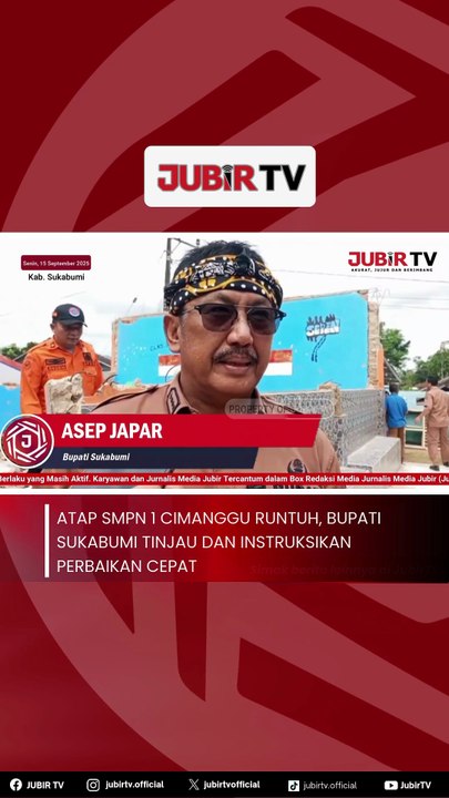 Atap SMPN 1 Cimanggu Runtuh, Bupati Sukabumi Tinjau dan Instruksikan Perbaikan Cepat