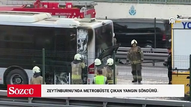 Zeytinburnu'nda metrobüste çıkan yangın söndürüldü