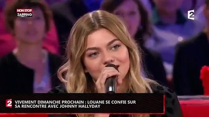 Johnny Hallyday – Louane raconte sa rencontre maladroite (Vivement Dimanche, 17 décembre 2017, France 2)