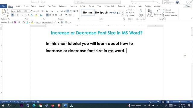 How to Increase or Decrease Font Size in MS Word