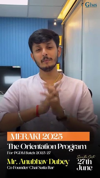 Revealing Fourth Celebrity Guest!Get ready to enter the realm of MERAKI 2025-the most awaited orientation program at GIMS, Greater Noida-Delhi-NCR, scheduled for the PGDM Batch 25-27, on 27th of June,