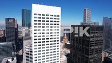 downtown houston tx usa skyscrapers and towers, aerial view
