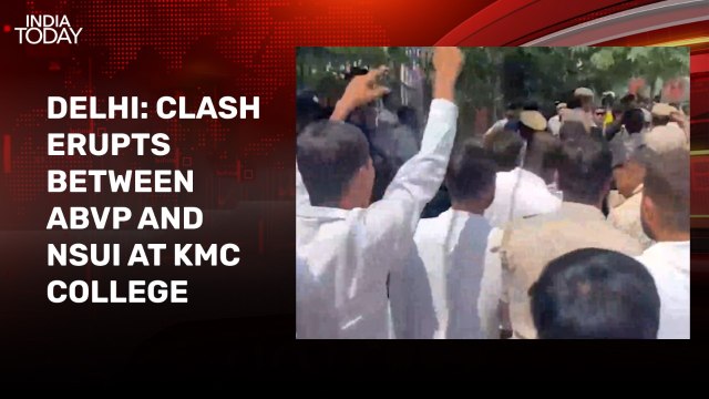 Video: ABVP, NSUI members clash during DUSU elections campaign in Delhi