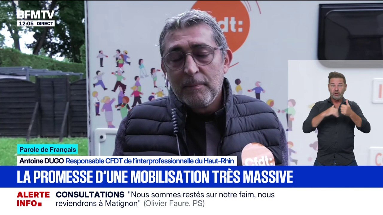 Mobilisation du 18 septembre à Strasbourg: la manifestation sera "au même niveau" que les manifestations contre la réforme des retraites, estime ce responsable CFDT