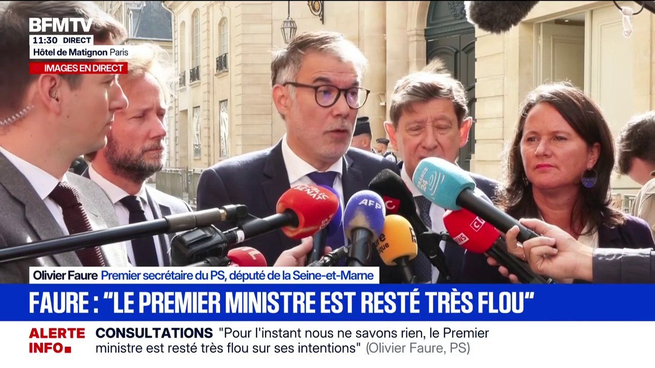 "S'il n'est pas prêt à entendre, nous le censurerons", déclare Olivier Olivier Faure après après sa rencontre avec le Premier ministre