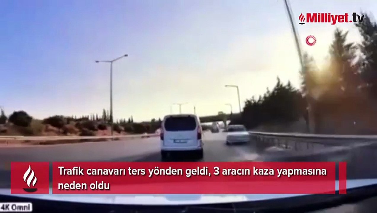 Trafik canavarı ters yönden geldi, kazalara neden oldu