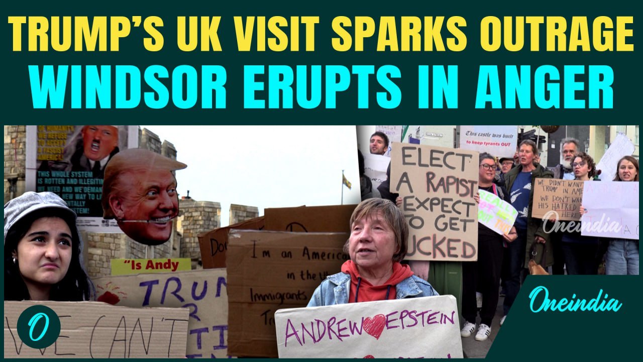 ‘Trump, OUT!’: Anti-Trump UK Protesters Erupt Outside Windsor Castle; ‘Dictator Not Welcome’ Echoes