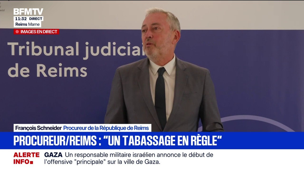 Agression de policiers hors-service à Reims: François Schneider, procureur de la République de Reims, décrit "une violence hors normes et totalement gratuite"
