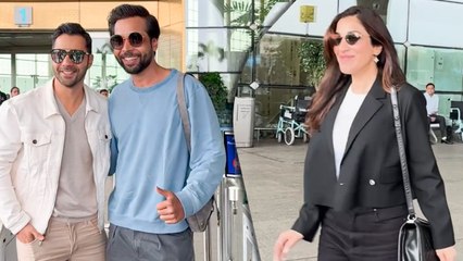 Mumbai Airport: Bhediya Bros. Varun Dhawan-Abhishek Banerjee & The Sassy Sophie Choudry Get Snapped