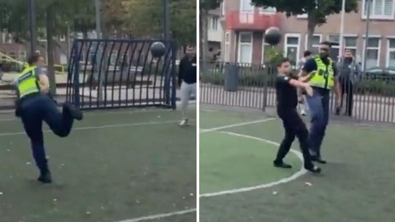 La polizia olandese ha segnato il gol più bello che vedrai oggi