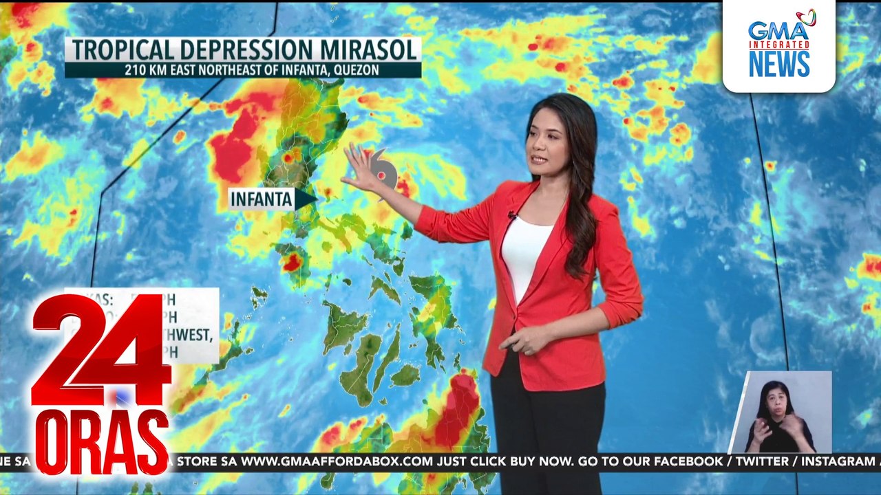 Signal #1, nakataas na sa ilang lugar sa Luzon dahil sa Bagyong Mirasol | 24 Oras