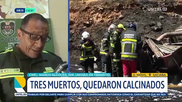 Tránsito presume falla mecánica e inexperiencia del conductor del tráiler donde tres personas murieron carbonizadas