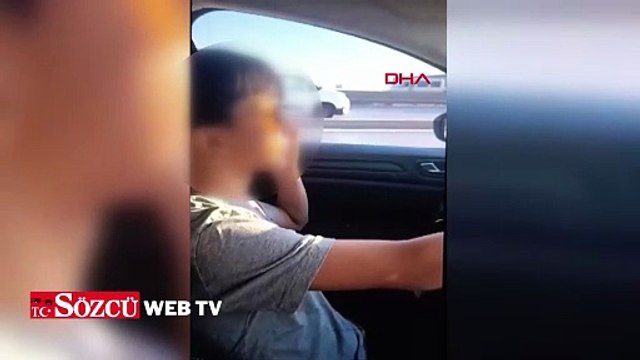 Avcılar'da küçük çocuğun otomobili kullandığı anlar kamerada