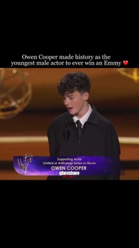 Owen Cooper makes history as the youngest male actor to ever win an Emmy ❤️ #glamaham #hollywood #celebs #owencooper #emmy Glamsham, Hollywood, Celebs, Owen Cooper, Emmy