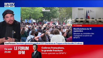 18 septembre: "Dans mon établissement, on sait qu'on se dirige vers un conflit qui ira au-delà du 18 septembre", indique Axel Persson, secrétaire général du syndicat CGT de Trappes et Rambouillet