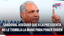 Audios entre Santiváñez y Arana: A Dina Boluarte no le tiembla mano para destituir a quienes corresponda, afirma Sandoval