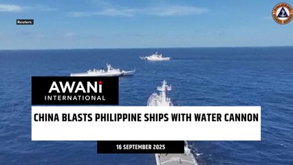 China blasts Philippine ships with water cannon