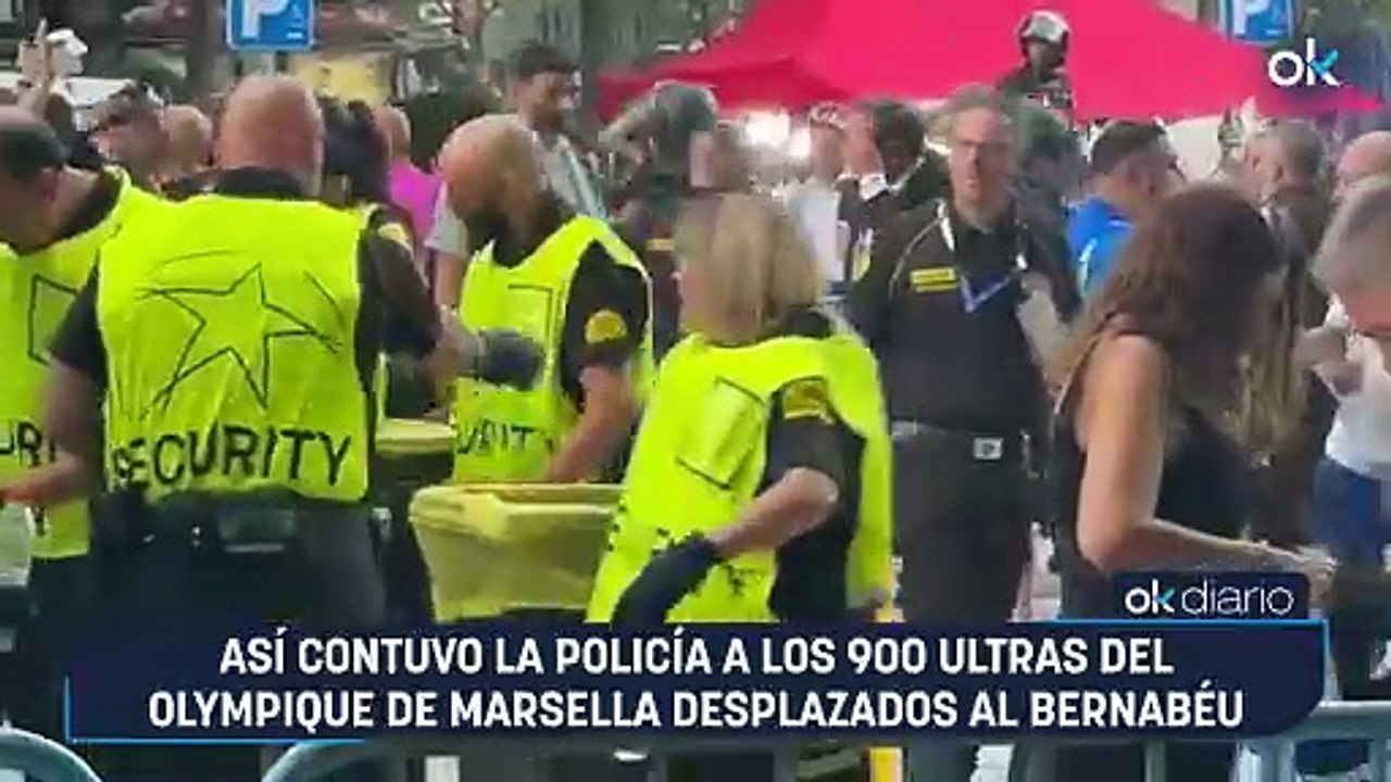 Así contuvo la Policía a los 900 ultras del Olympique de Marsella desplazados al Bernabéu