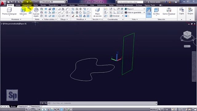 Autocad - 1/4 Superficies 3D; superficie plana, extrusión y asociatividad. Tutorial en español HD