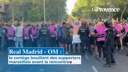 Real Madrid - OM : le cortège bouillant des supporters olympiens avant le match