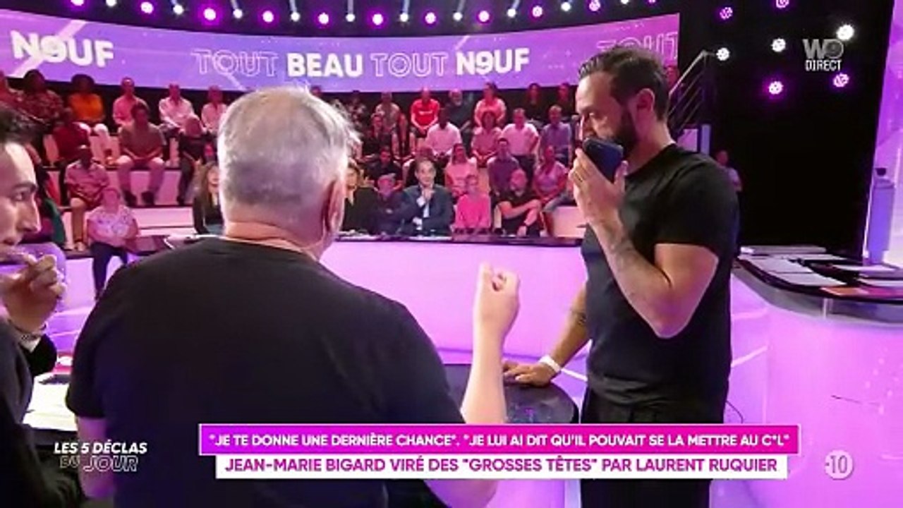 VOICI - "Je ne t'en veux pas" : Jean-Marie Bigard adresse un message de réconciliation à Laurent Ruquier en direct après son éviction des Grosses Têtes (ZAPTV)