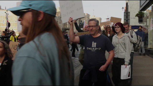 Trump State Visit Sparks Large Demonstration Outside Windsor Castle