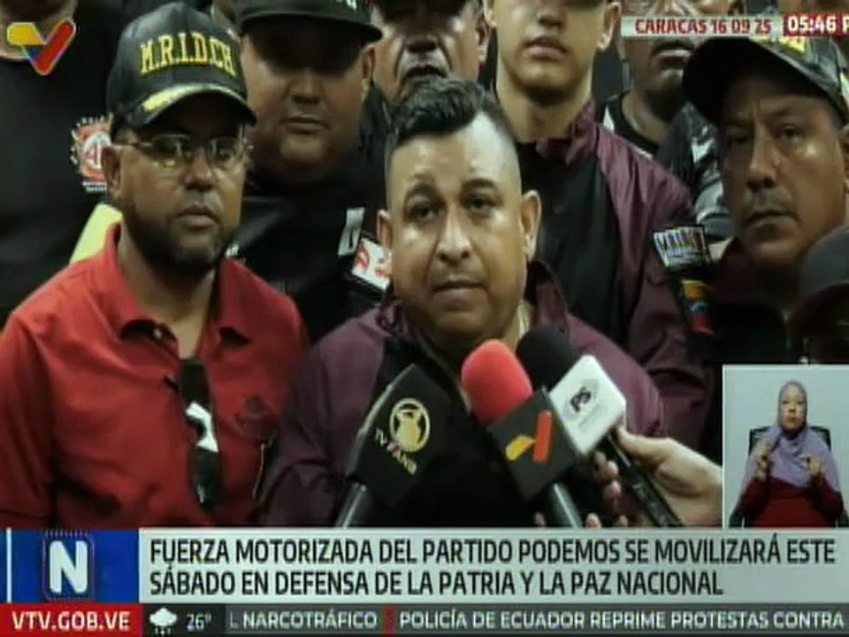 Unidad motorizada del partido Podemos convoca una movilización en defensa de la patria el día sábado