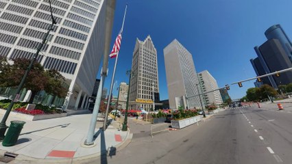 Jefferson Downtown Detroit 360 4k Video