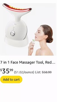 7 in 1 Face Massager Tool, Red Light Therapy for Face and Neck, Portable Face Lift Device, Neck