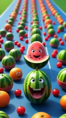 Wally the Watermelon’s Wacky Games 🍉😂🎉😆👏 #viral #cartoon #shortsviral #ai #facts #shortvideos