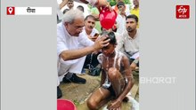 रीवा सांसद का गजब अंदाज, गांव में बच्चों को रगड-रगड़कर नहलाया, कपडे धोए, नाखून काट किया तैयार