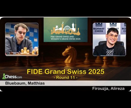 Firouzja vs Bluebaum | Tactical Draw in Round 11 | FIDE Grand Swiss 2025