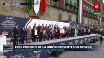 Tres Poderes de la Unión en el desfile militar del 215 aniversario del Grito de Independencia