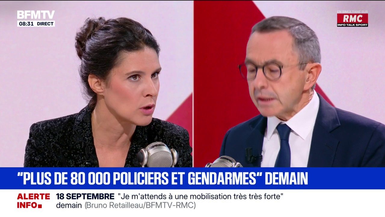 Mobilisation du 18 septembre: "Plus de 80.000 policiers, gendarmes, drones et 24 centaures, seront mobilisés", explique Bruno Retailleau, ministre démissionnaire de l'Intérieur