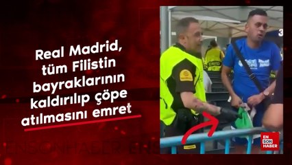 Real Madrid'den skandal hareket: Filistin bayrağını çöpe attılar