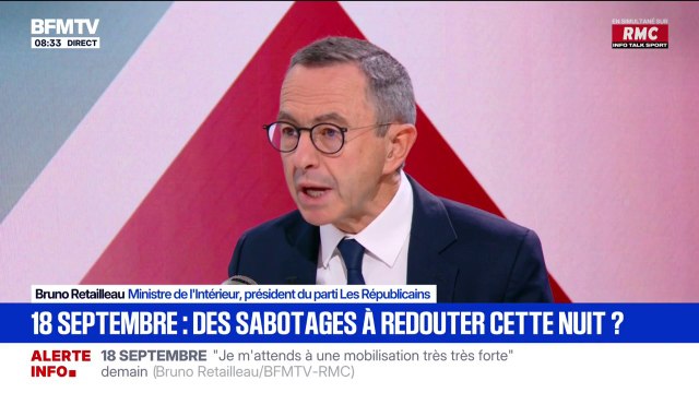 Grève du 18 septembre: Ce sera une journée noire sans doute sur Paris en matière de métros , explique Bruno Retailleau, ministre démissionnaire de l'Intérieur