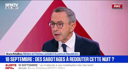Grève du 18 septembre: "Ce sera une journée noire sans doute sur Paris en matière de métros", explique Bruno Retailleau, ministre démissionnaire de l'Intérieur
