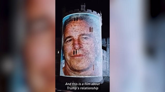 Images of Trump and Epstein are projected onto Windsor Castle by activist group Led By Donkeys as police make four arrests