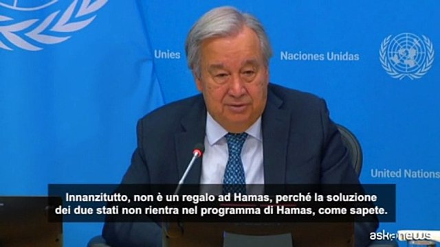 M.O., Guterres: soluzione a due stati non è un regalo ad Hamas