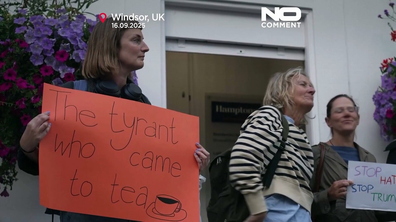 Protestierende versammeln sich vor Schloss Windsor vor Trumps Staatsbesuch
