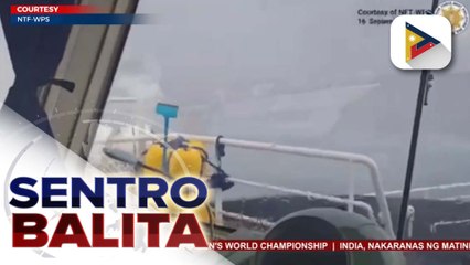 3 barko ng Pilipinas, binomba ng water cannon at nakaranas ng dangerous maneuver mula sa mga barko ng China sa Bajo de Masinloc ayon sa PCG; post ng isang Chinese media sa insidente, binuweltahan | ulat ni Noel Talacay