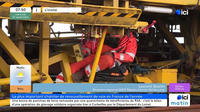ICI Orléans - L'invité d'ICI Matin : Laurent QUELET, le nouveau directeur SNCF Réseau en Centre-Val de Loire