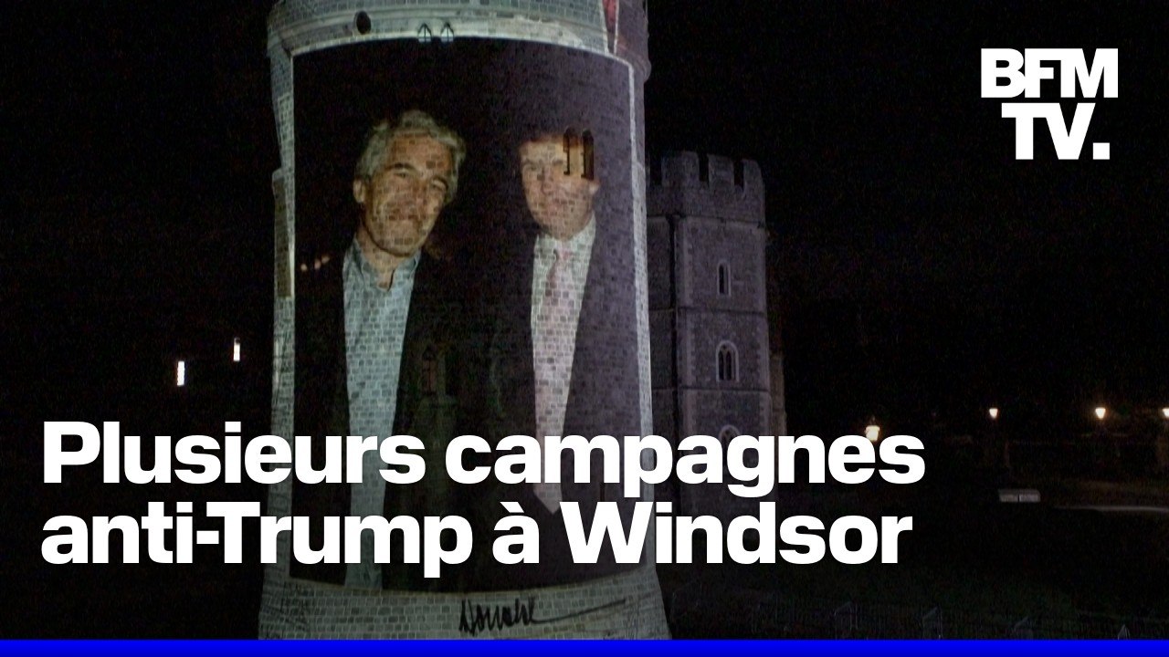 Royaume-Uni: des photos de Donald Trump et Jeffrey Epstein ont été projetées à Windsor juste avant la visite du président américain
