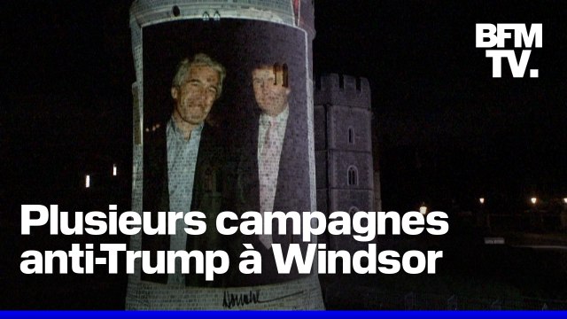 Royaume-Uni: des photos de Donald Trump et Jeffrey Epstein ont été projetées à Windsor juste avant la visite du président américain